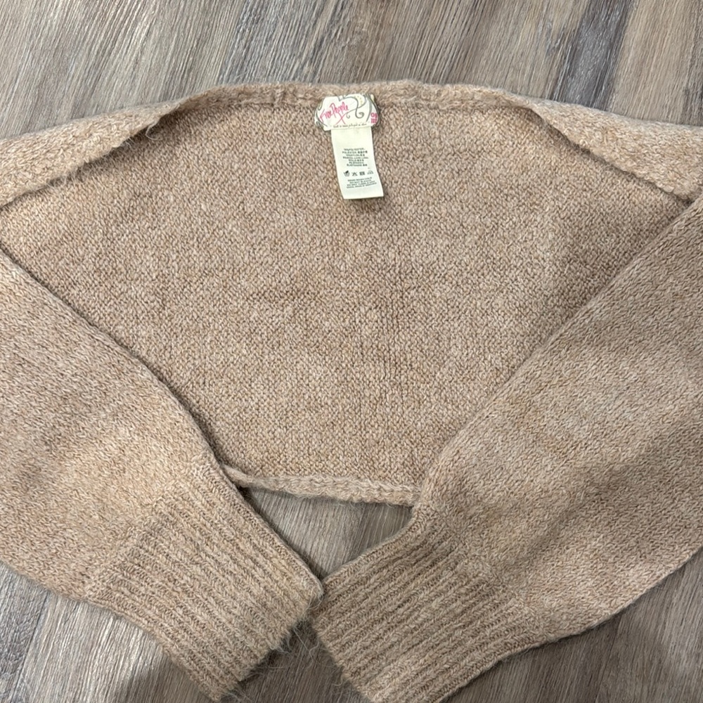 Free People Cozy Tan Shrug Sweater